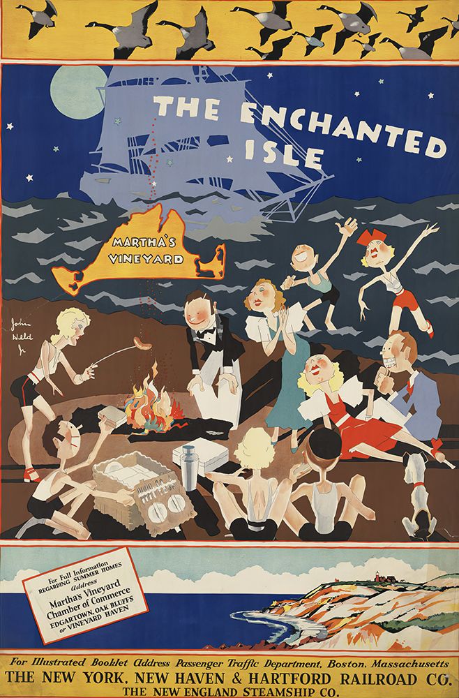 Marthas Vineyard Vintage Travel Poster