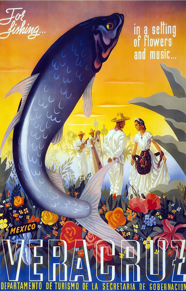 Mexico Veracruz Vintage Travel Poster