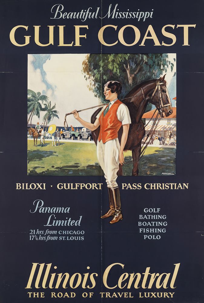 Mississippi Gulf Coast Vintage Travel Poster