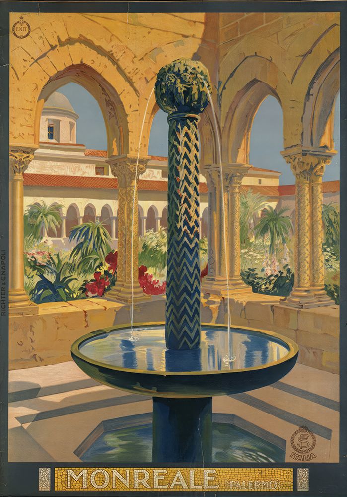 Monreale Italy Vintage Travel Poster