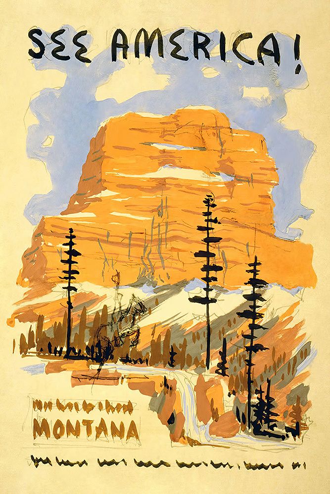 Montana Vintage Travel Poster