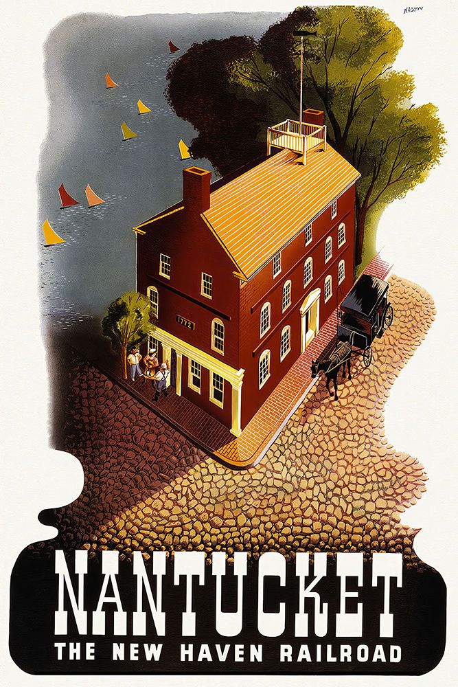 Nantucket Vintage Railroad Travel Poster