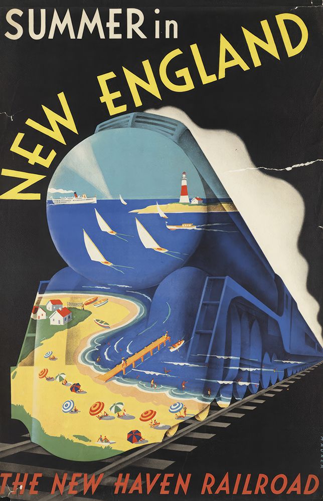 New England in Summer Vintage Railroad Poster