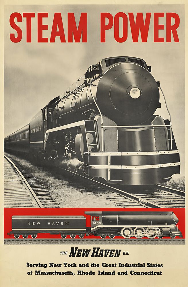 New England Vintage Railroad Poster