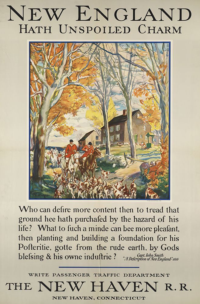 New England Vintage Travel Poster 1920