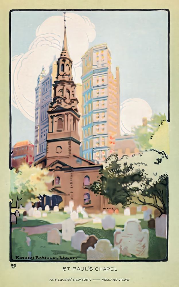 New York St. Pauls Chapel 1914 by Rachael Robinson Elmer