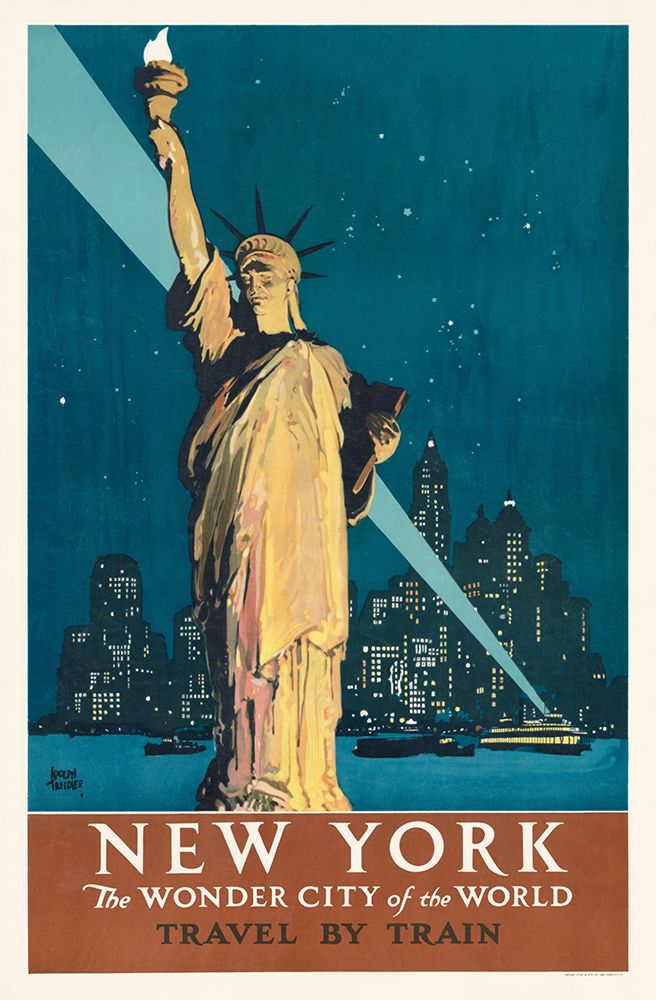 New York The Wonder City of the World Vintage Travel Poster