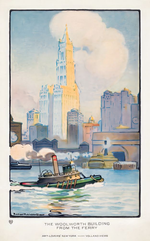 New York The Woolworth Building from the Ferry 1914 by Rachael Robinson Elmer