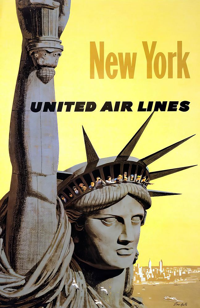 New York Vintage Air Travel Poster