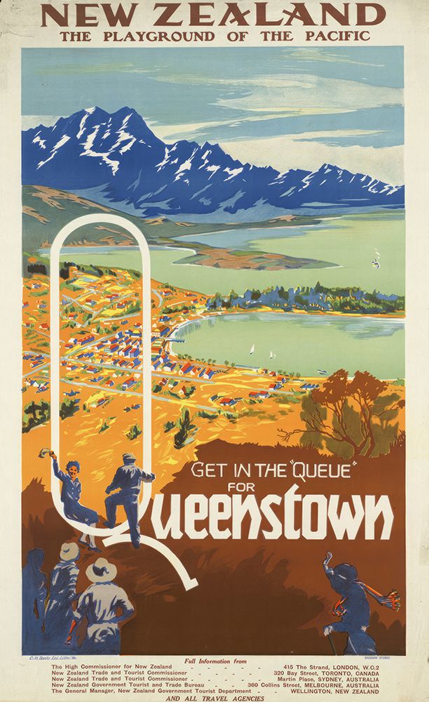 New Zealand Vintage Travel Poster circa 1930