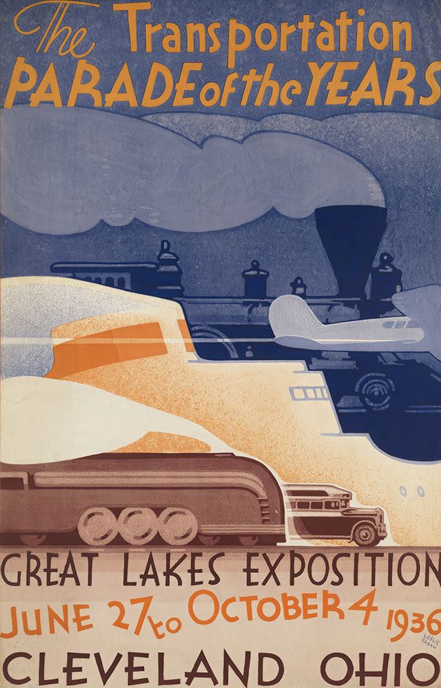 Ohio Cleveland Vintage Exposition Poster 1936