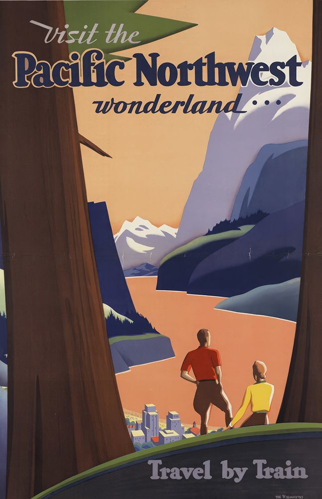 Pacific Northwest by Train Vintage Travel Poster
