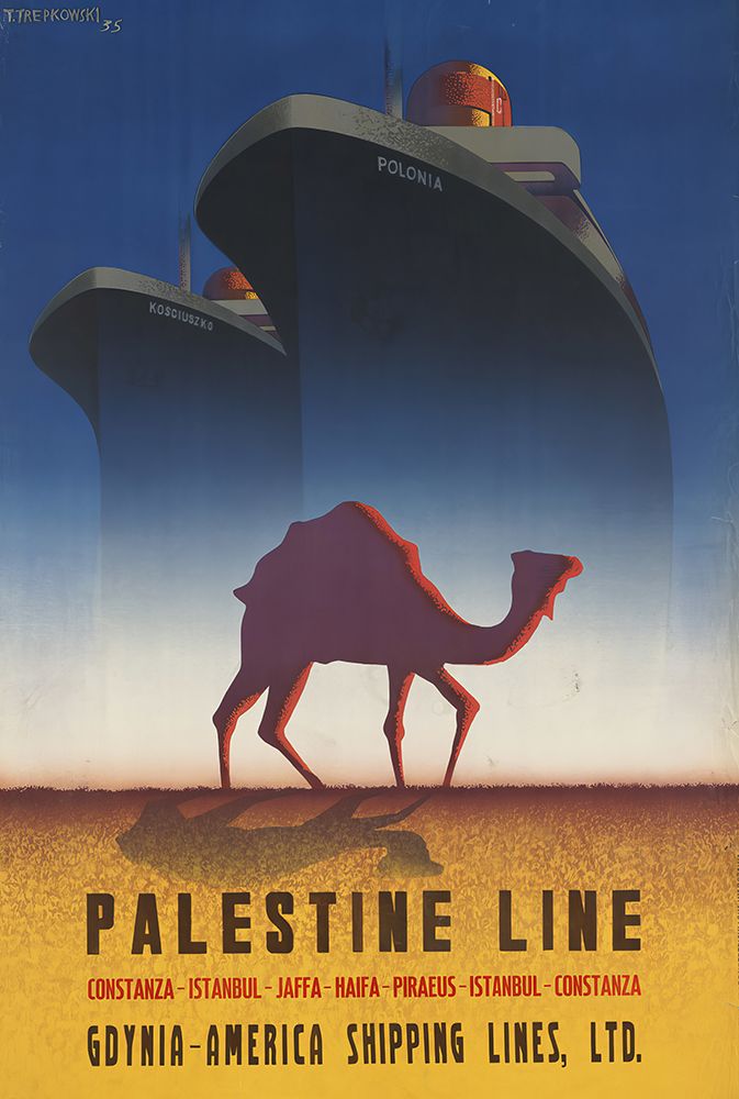 Palestine Line Vintage Travel Poster