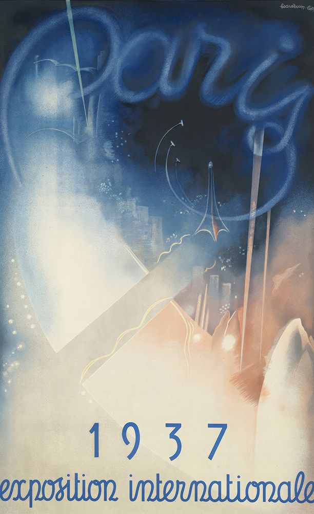Paris Exposition Vintage Travel Poster 1937