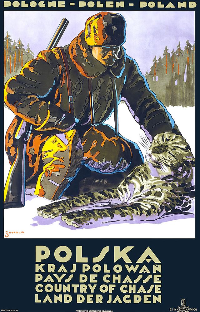 Poland Hunting Vintage Travel Poster