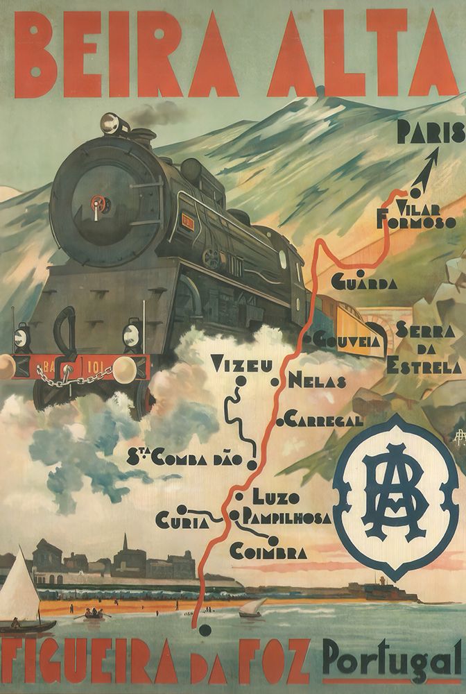 Portugal Beira Alta Vintage Travel Poster