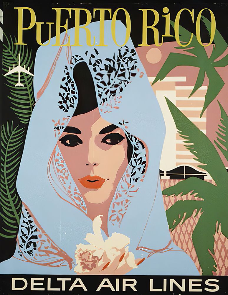 Puerto Rico Vintage Air Travel Poster