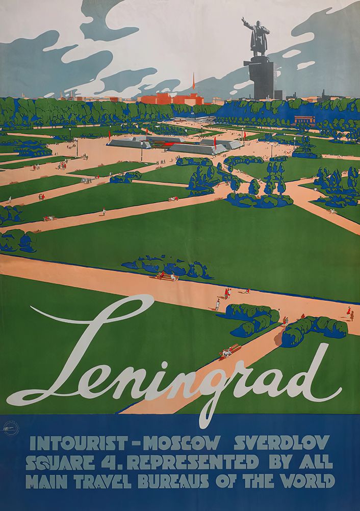 Russia Leningrad Vintage Travel Poster
