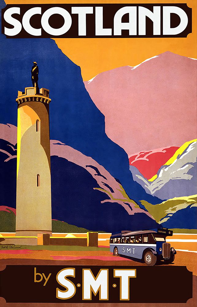 Scotland Art Deco Vintage Travel Poster