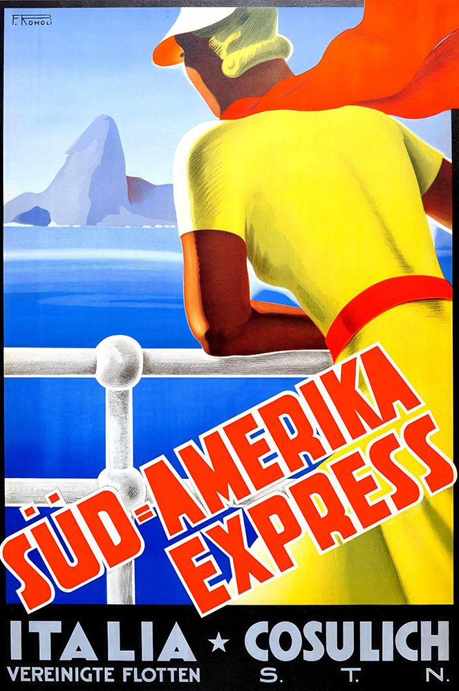 South America Express Vintage Travel Poster 1934