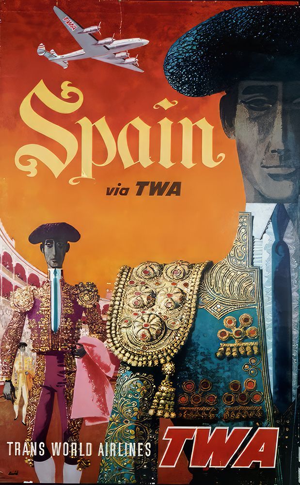 Spain Vintage Airline Travel Poster