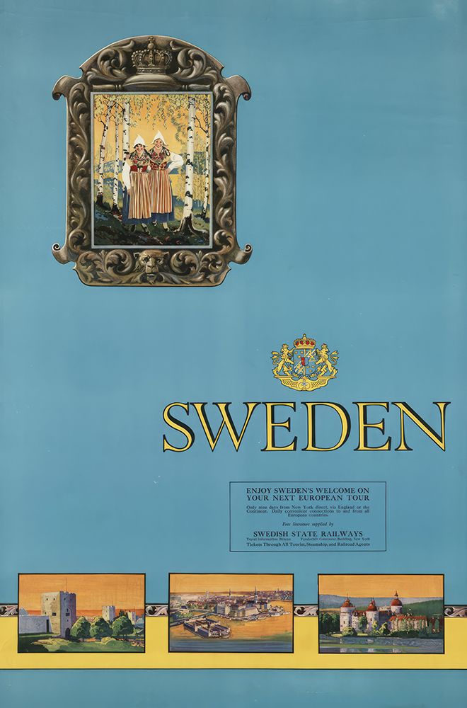 Sweden Vintage Travel Poster