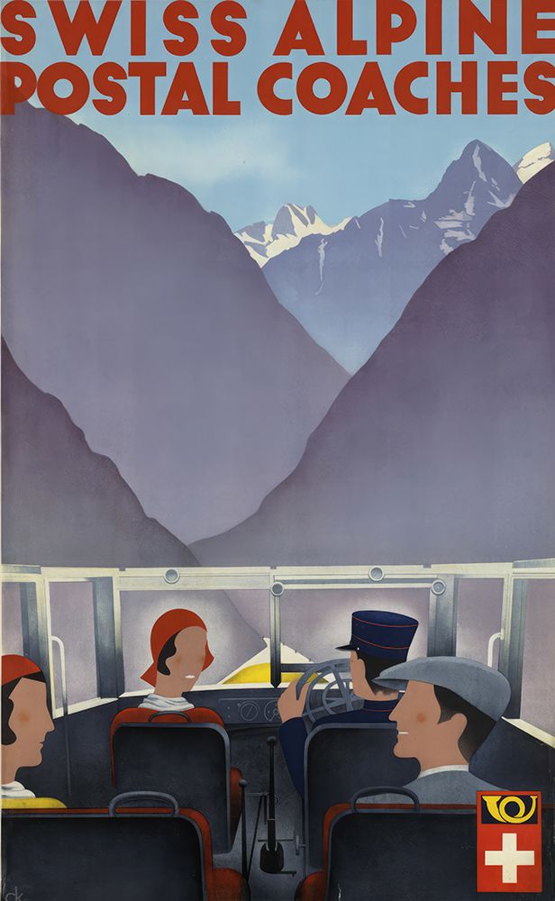 Switzerland Alpine Vintage Travel Poster