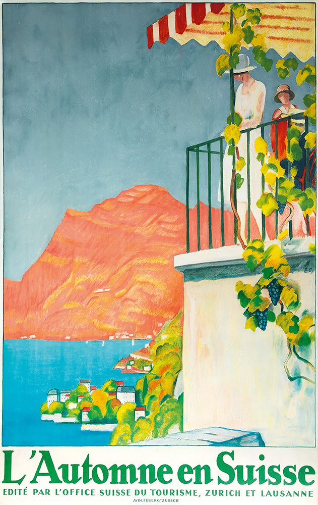 Switzerland Autumn Vintage Travel Poster