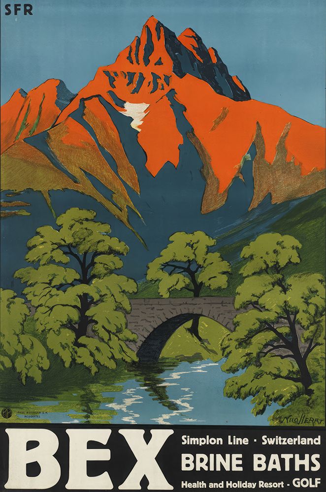 Switzerland Bex Vintage Travel Poster