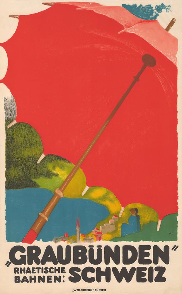 Switzerland Graubunden Vintage Travel Poster