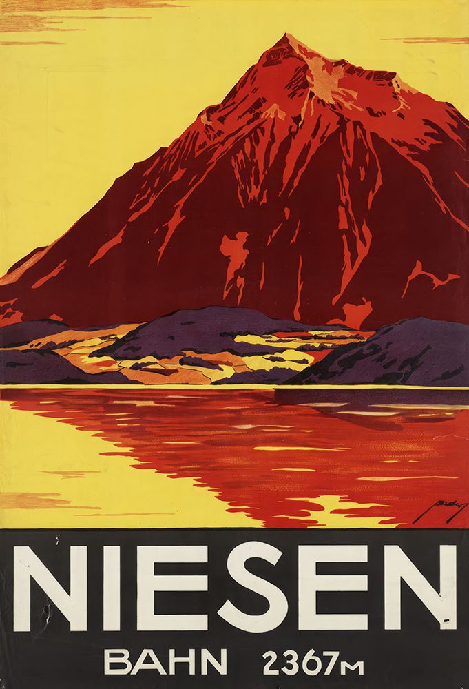 Switzerland Niesen Vintage Travel Poster