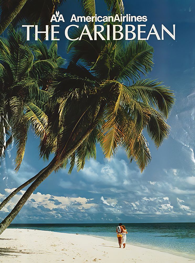 The Caribbean Vintage Air Travel Poster