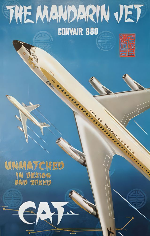The Manadrin Jet Vintage Air Travel Poster