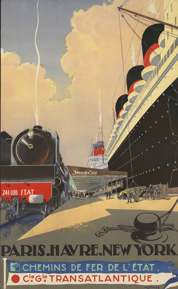 Transatlantic Vintage Travel Poster