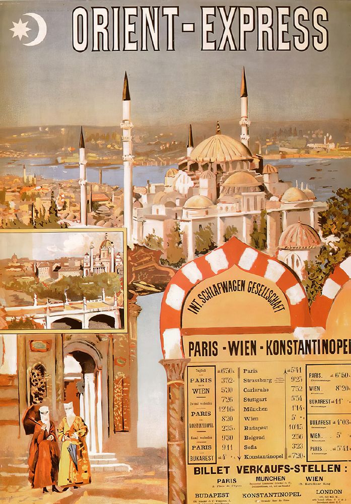 Turkey Orient Express Vintage Travel Poster