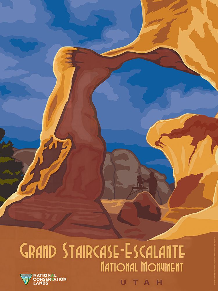Utah Grand Staircase Escalante Vintage Travel Poster