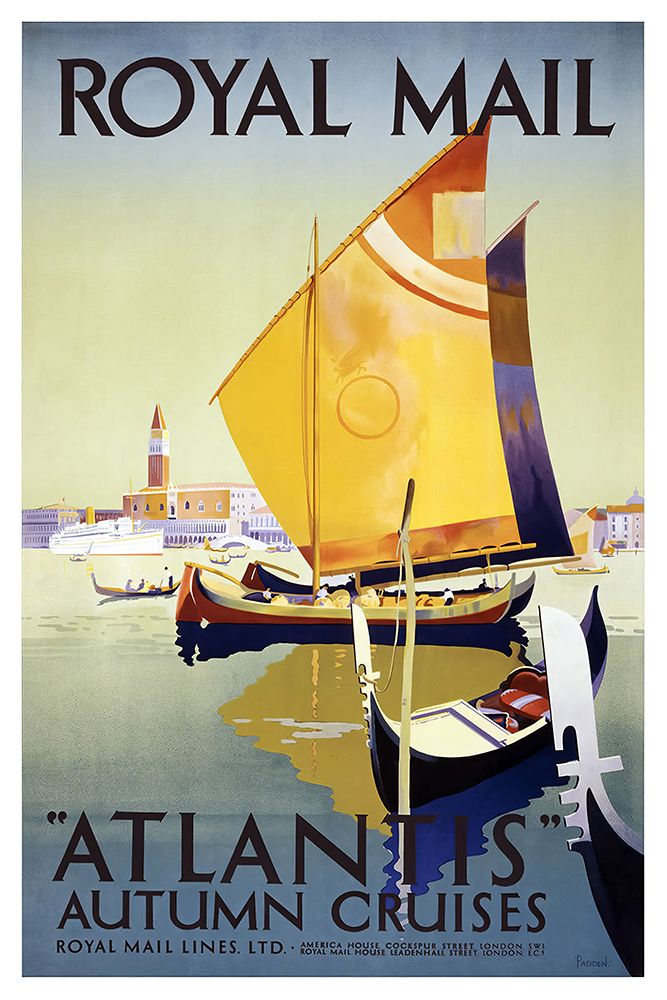 Venice Atlantis Cruise Line Vintage Travel Poster