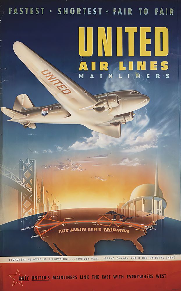 Vintage Air Travel Advertising Poster