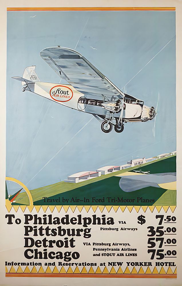 Vintage USA Airline Travel Poster