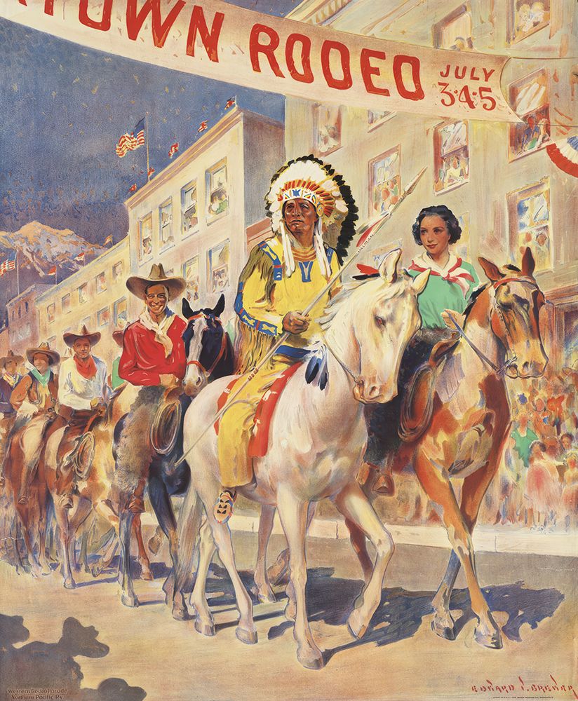 Wyoming Montana by Rail Vintage Northern Pacific Railway Poster