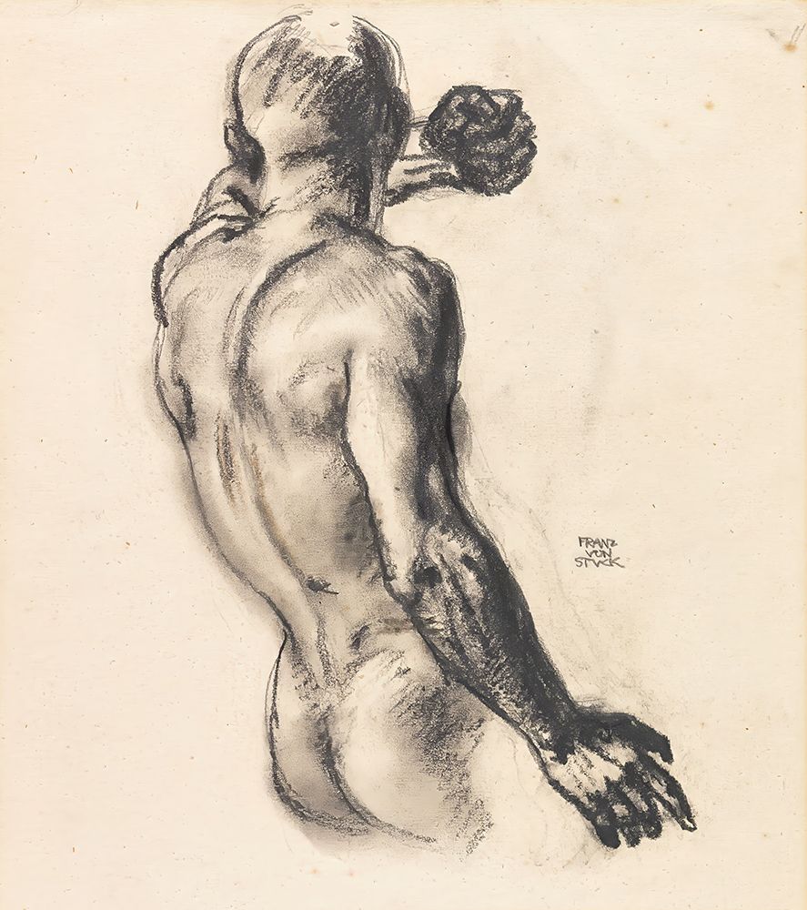 Male back nude Study of Medusa