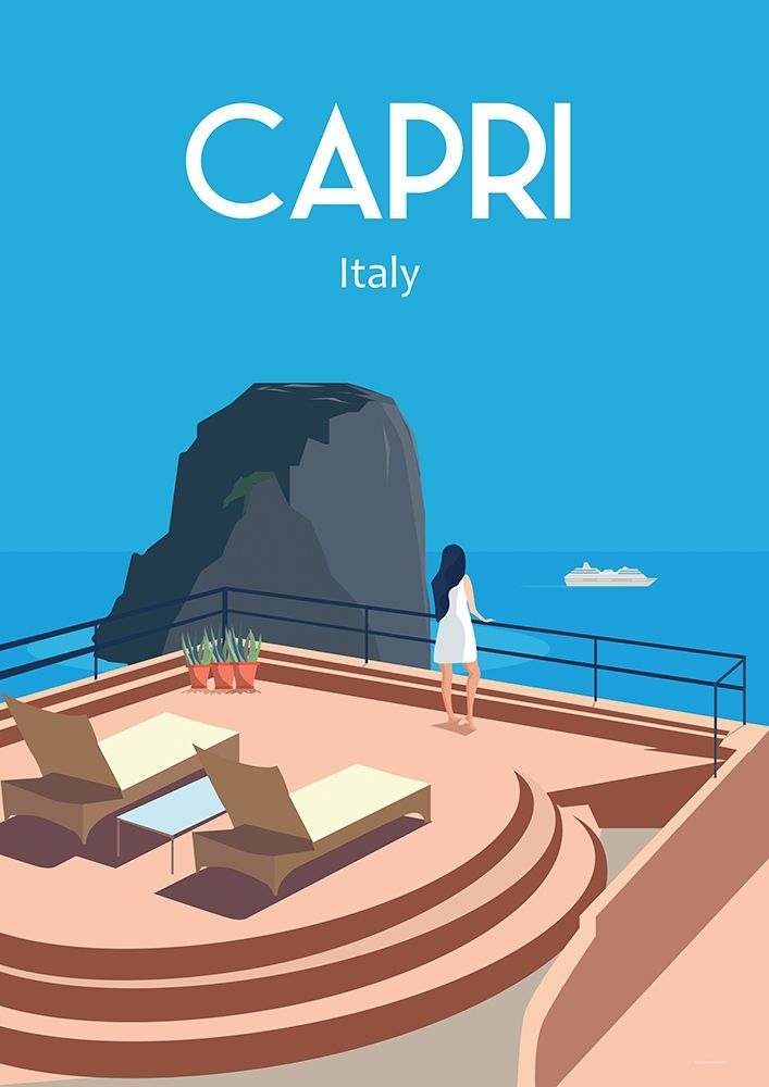 Capri Italy travel poster