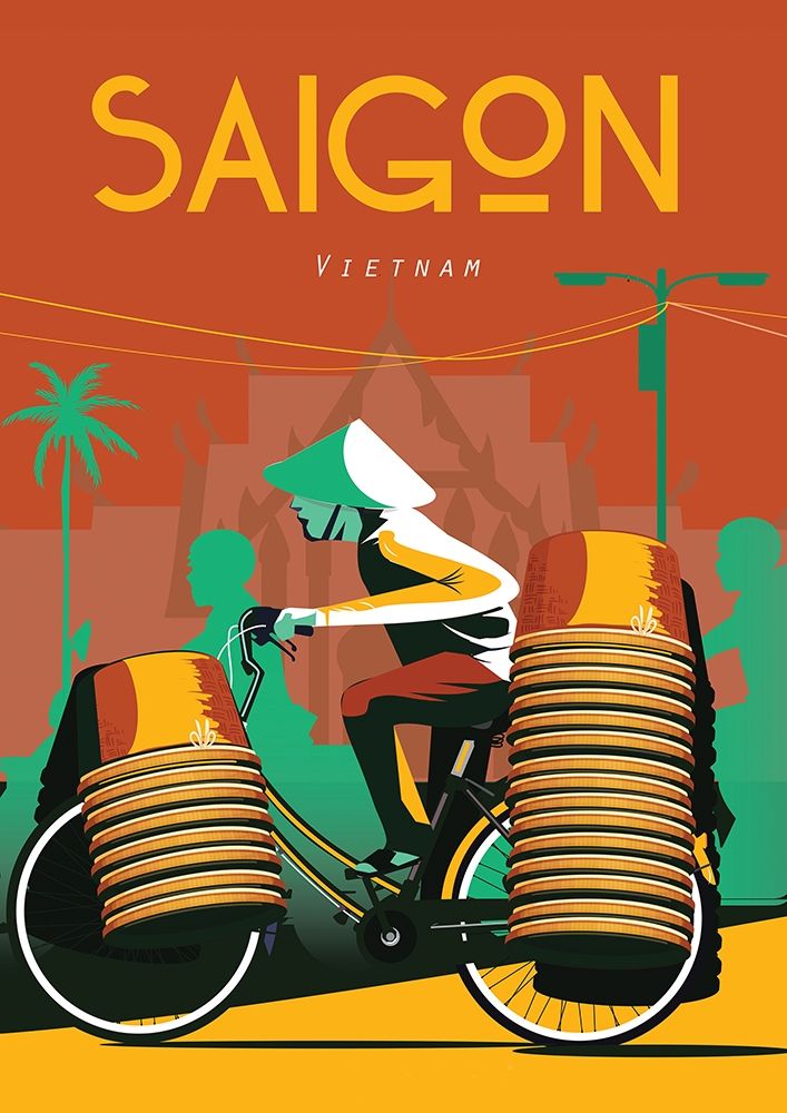 saigon vietnam travel poster