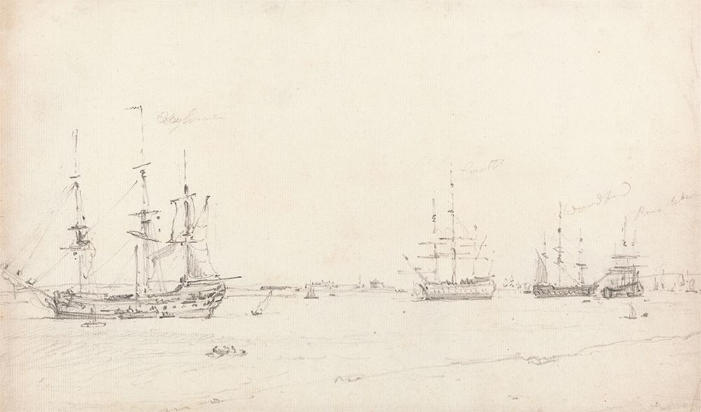 Four East Indiamen at Anchor 1803