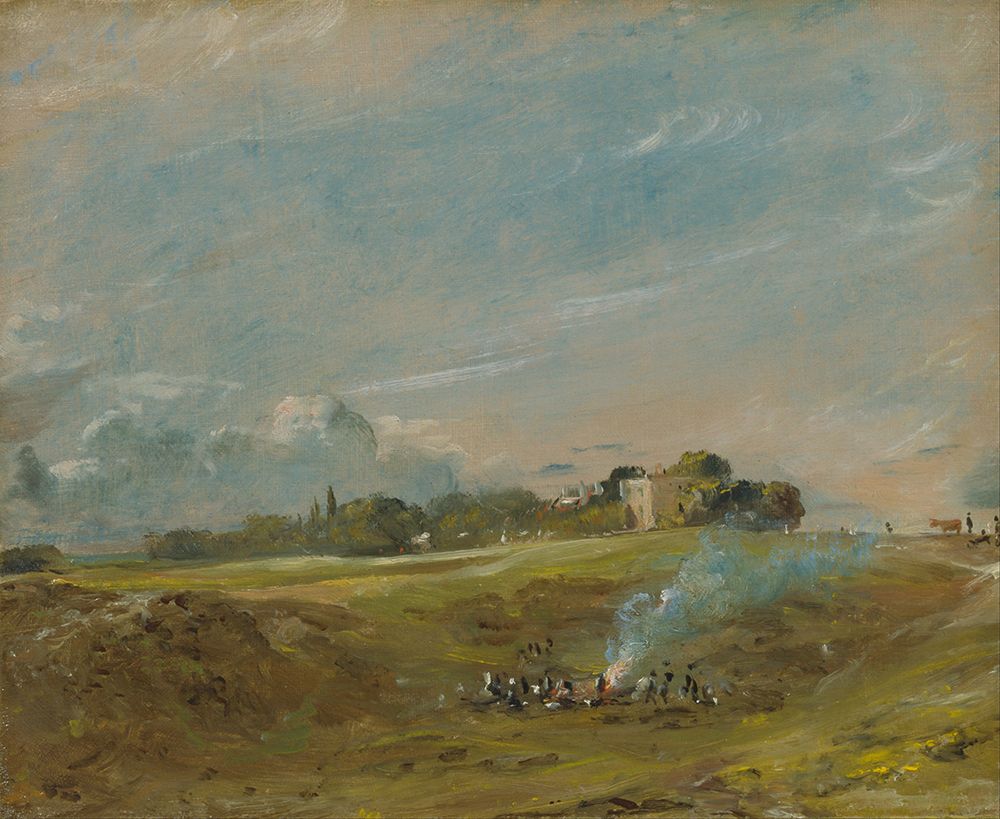 Hampstead Heath, with a Bonfire ca 1822