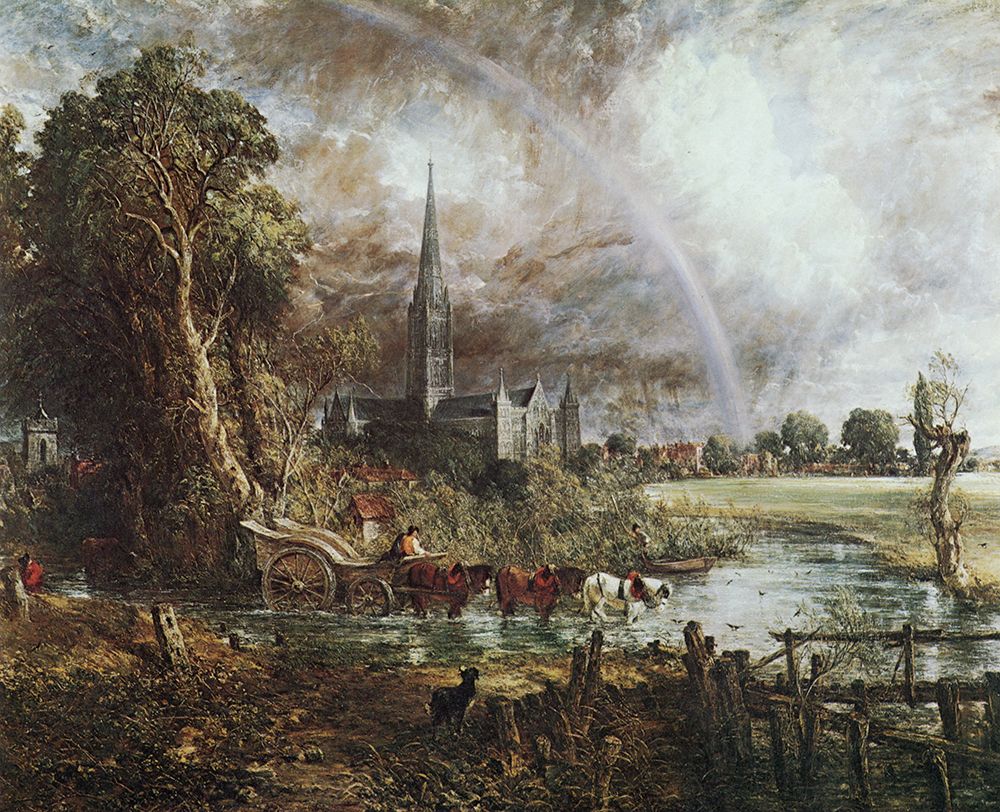 Salisbury Cathedral from the Meadows 1831