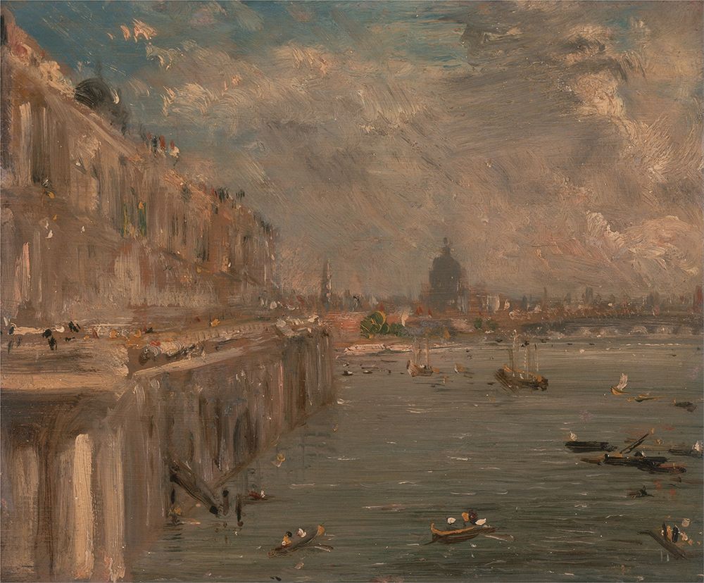 Somerset House Terrace from Waterloo Bridge ca 1819