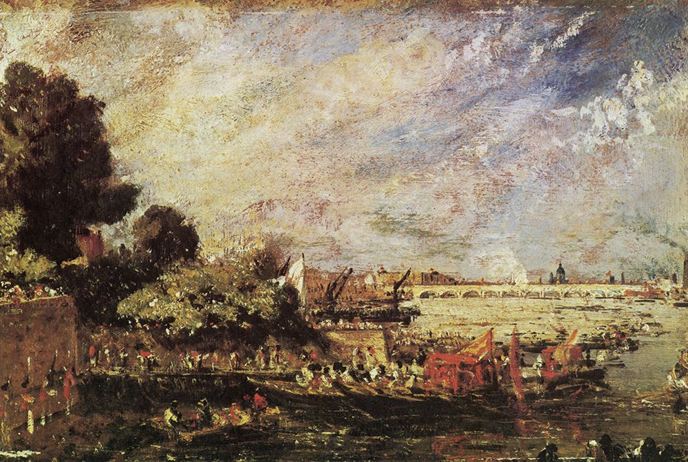 Waterloo Bridge from Whitehall Stairs ca1819