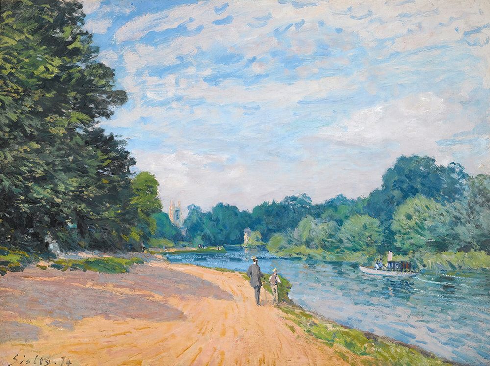 The Thames with Hampton Church 1874