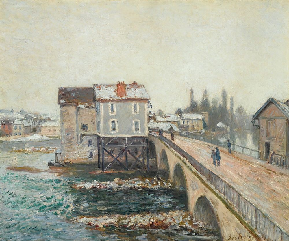 The Moret Bridge and the Mills â Winter Effect (1890)